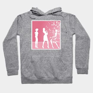 Woman With Flowers - Pink Hoodie